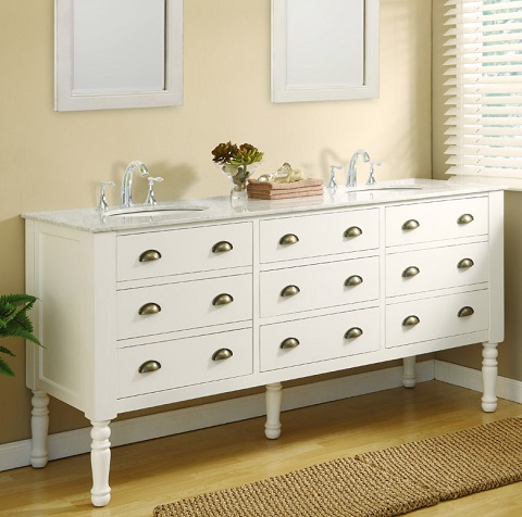 Pearl White Harvest 70" Double Vanity 6070D11-WW From Direct Vanity