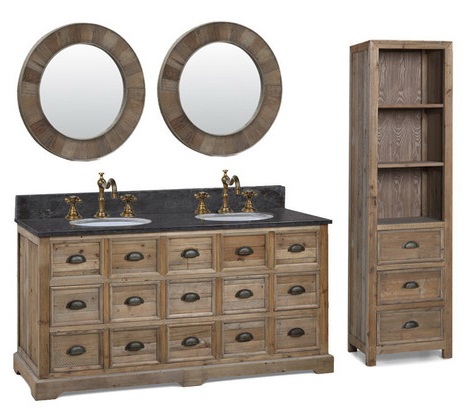Recycled Fir 60" Double Vanity WK1560 From InFurniture