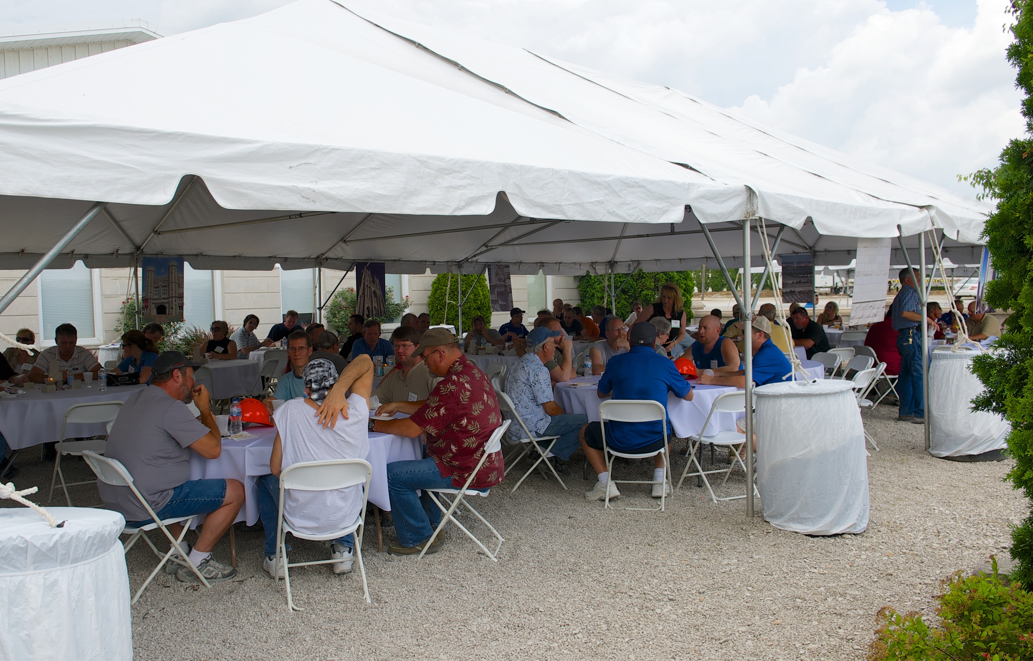 Guests enjoy the barbecue at Indiana Limestone Company's "Rock 'n' Quarry" celebration.