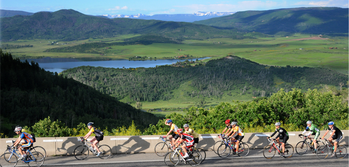 Stunning scenery near Steamboat Springs, Colorado awaits cyclists.