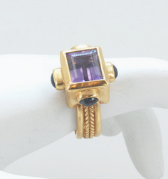 Byzantine Amethyst and Sapphire Ring