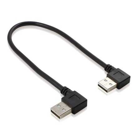 USB 2.0 A Male to Male Cable 90 degree Angle