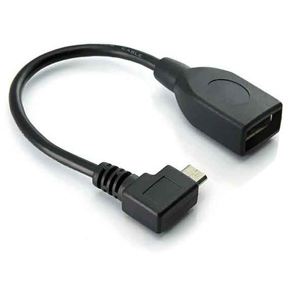 Micro USB Male 90° to A Female OTG Cable