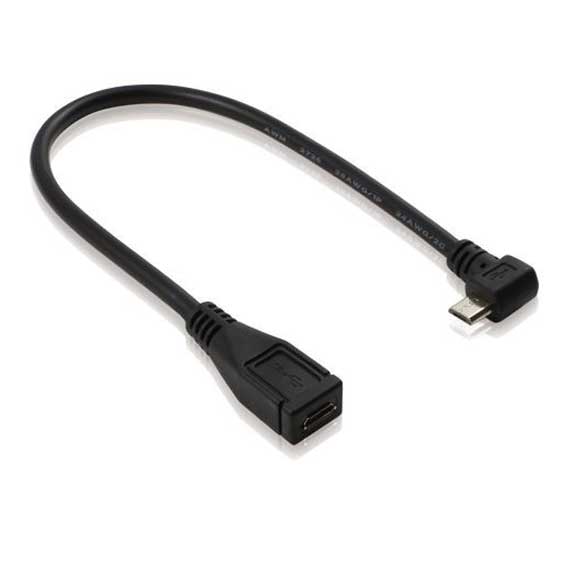 Micro USB Male to Female Adapter Cable (90 degree)