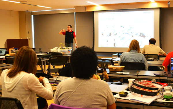 Will Healy III of Balluff, Inc. training teachers at the TECHFIT 2014 workshop at Purdue University on July 17th 2014.