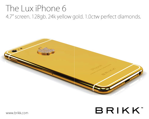 Lux iPhone 6 by Brikk in Gold or Platinum with Diamonds