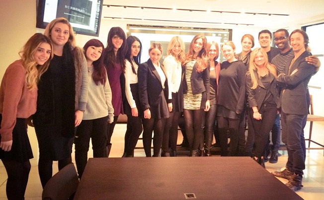 Woodbury Fashion Marketing students at Burberry’s New York City offices