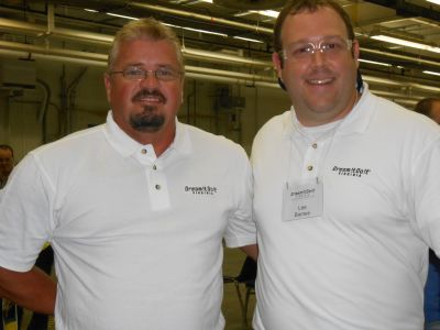 Donald Newbold (l) engineering teacher at Prince William High School, and Lee Barnes, ITAC camp director.