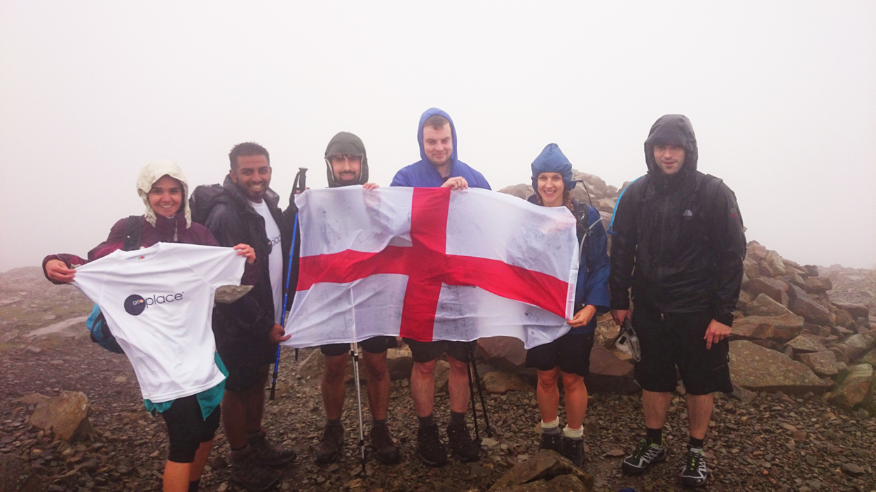 At the summit of Scafell Pike