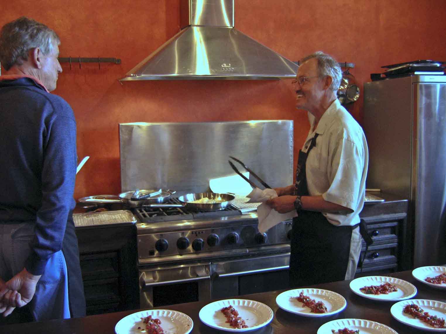 Hugh Carpenter instructs at his cooking school, Camp San Miguel