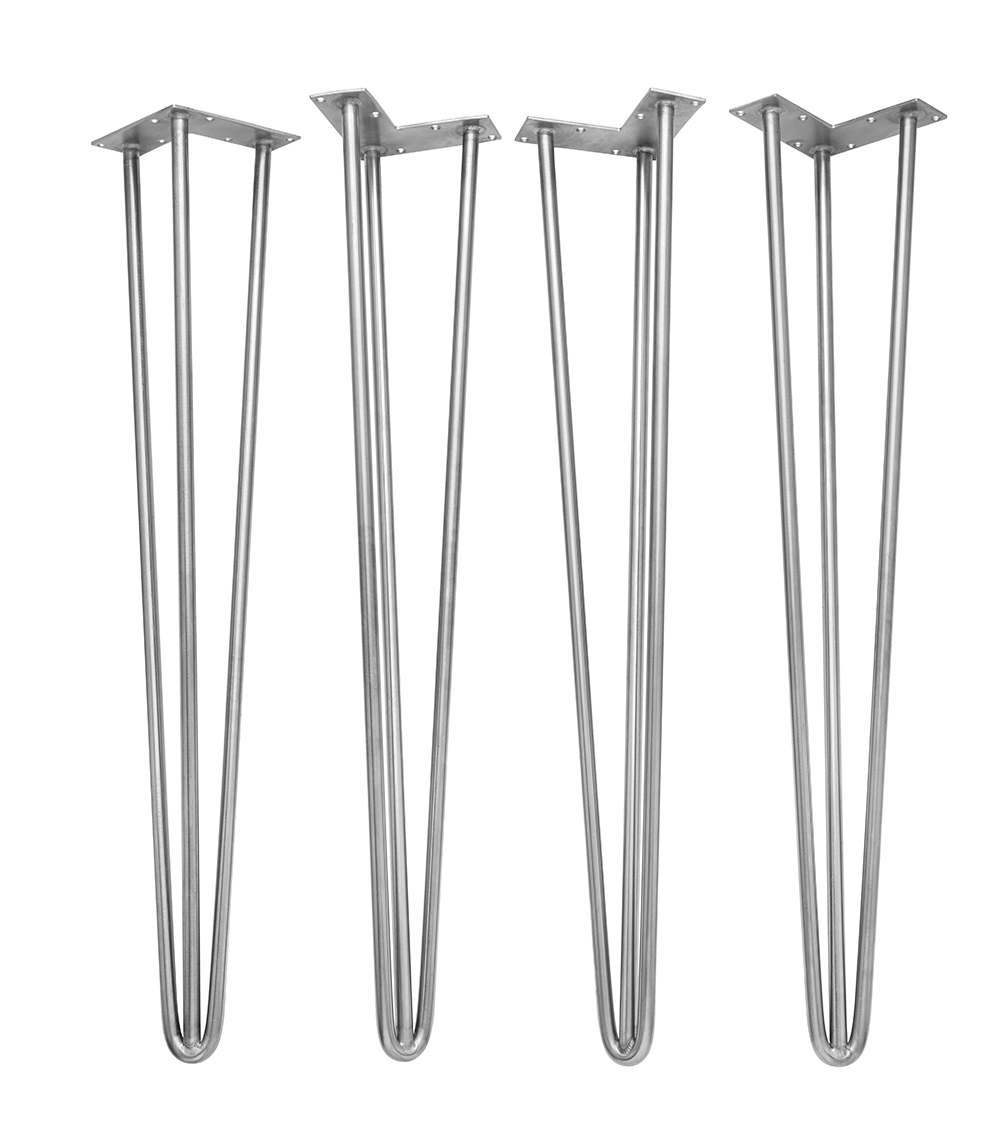 Stainless Steel 3-Rod Hairpin Legs.