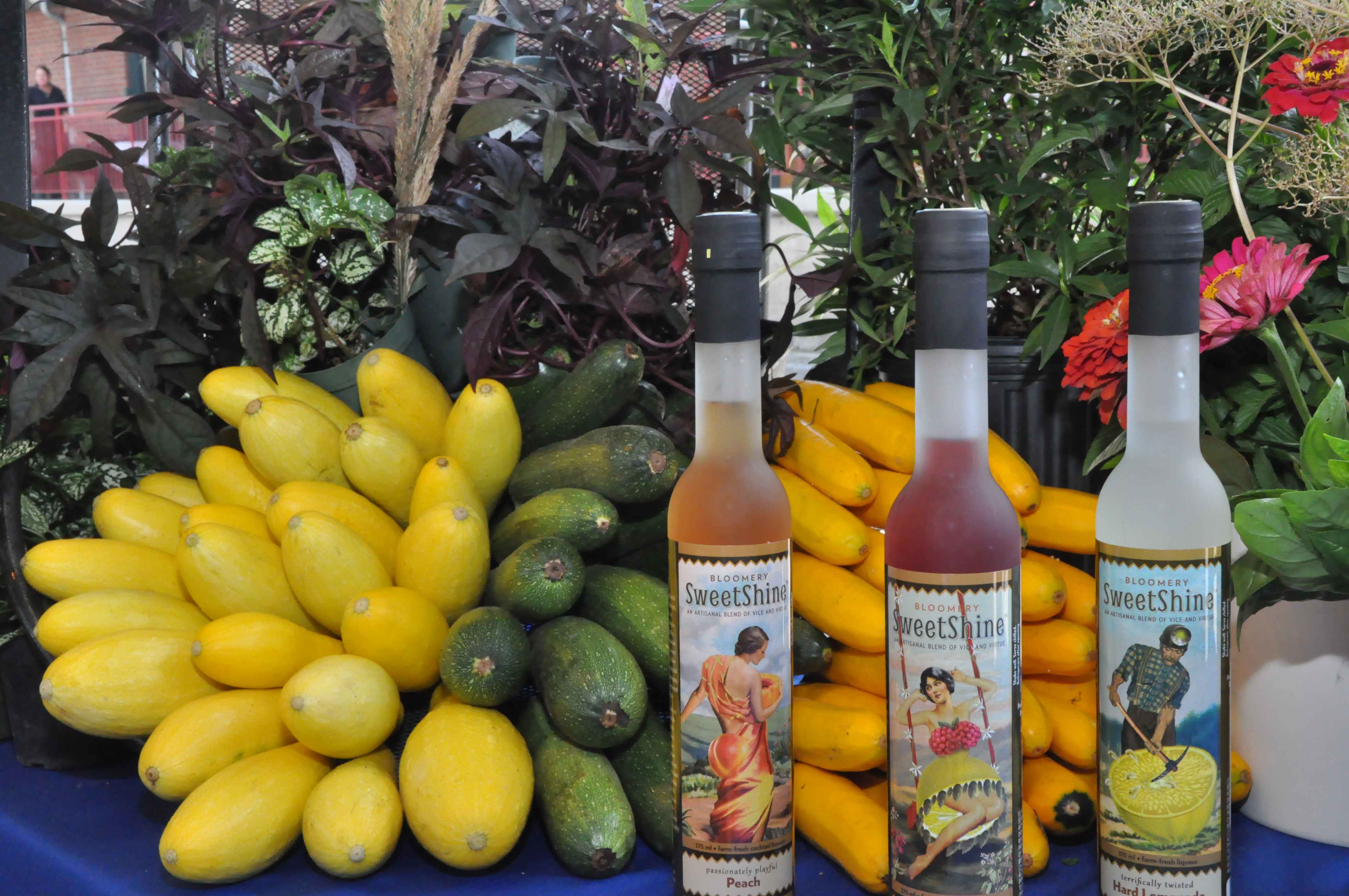 Bon Appetit Appalachia display at Capitol Market including Bloomery Plantation Distillery of Charles Town, W.Va.