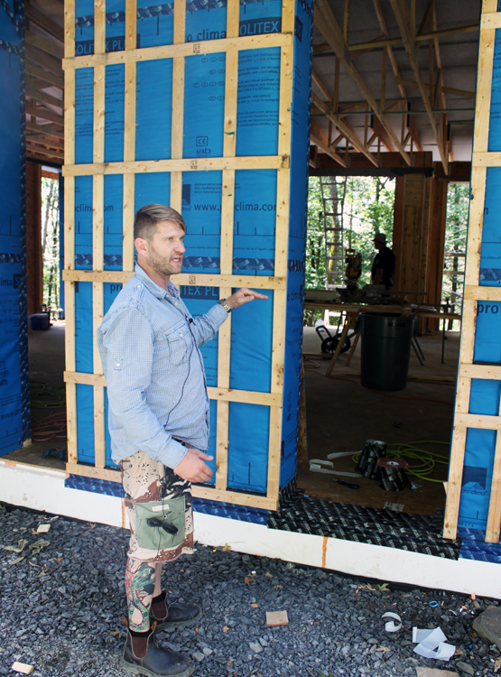 Chris Corson describes an EcoCor home in construction in Woodstock, NY
