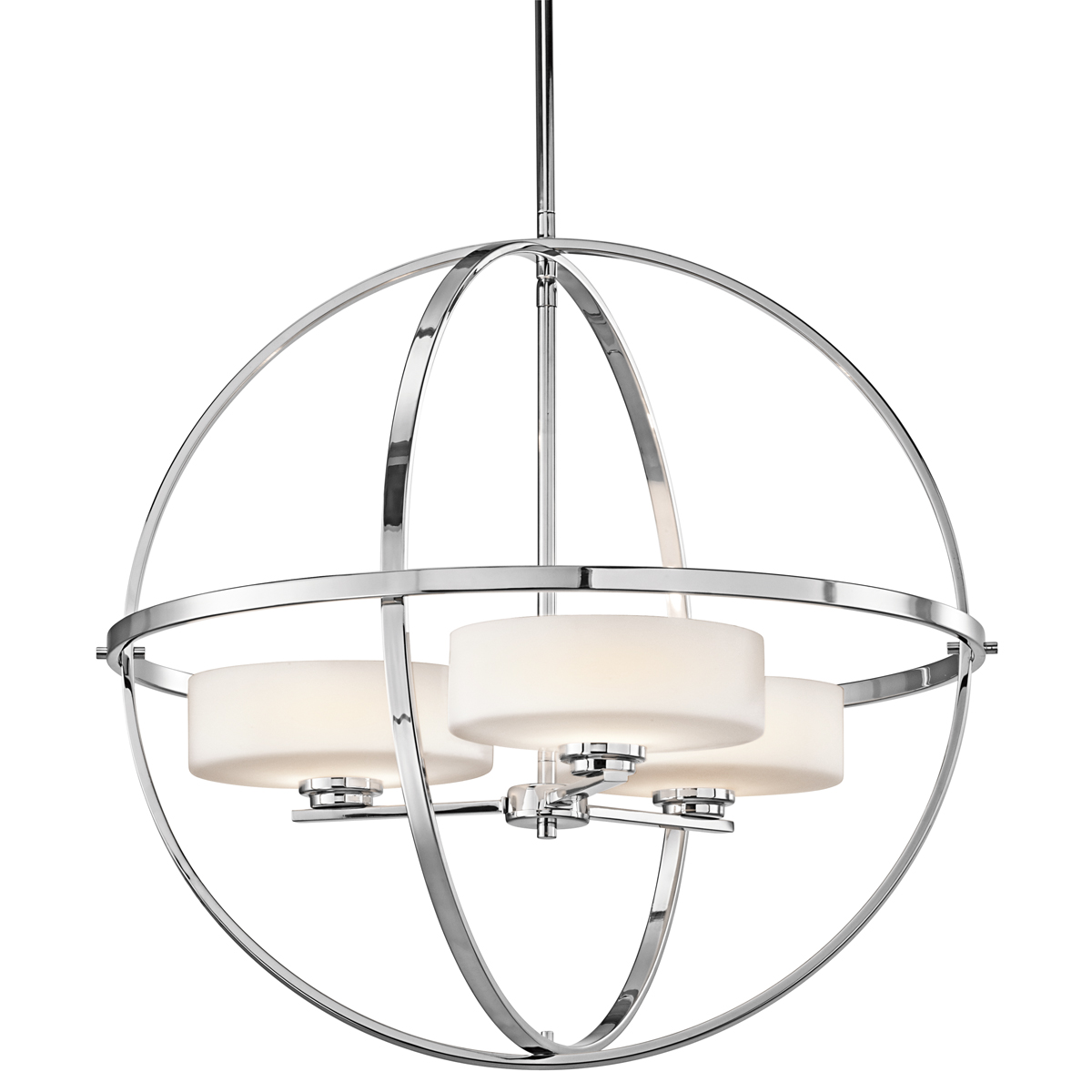 Kichler’s Olsay collection incorporates the trend for circular accents, which were so popular in the 1950s and 1960s.