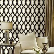 “Links” wallpaper is from the Dimensional Surfaces collection by Candice Olson for York Wallcoverings.