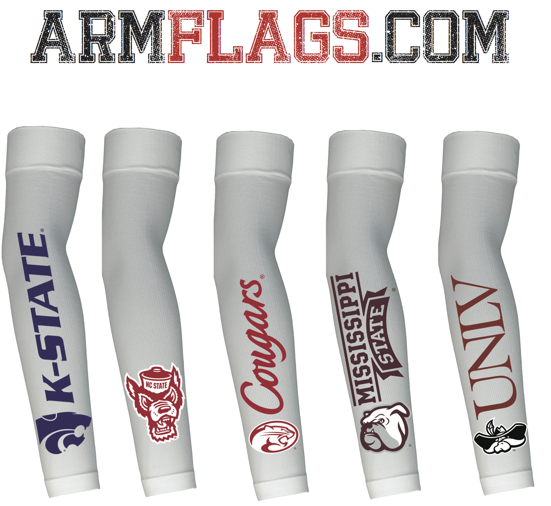 ARMFLAGS DESIGNS ON WHITE ARM-SLEEVES