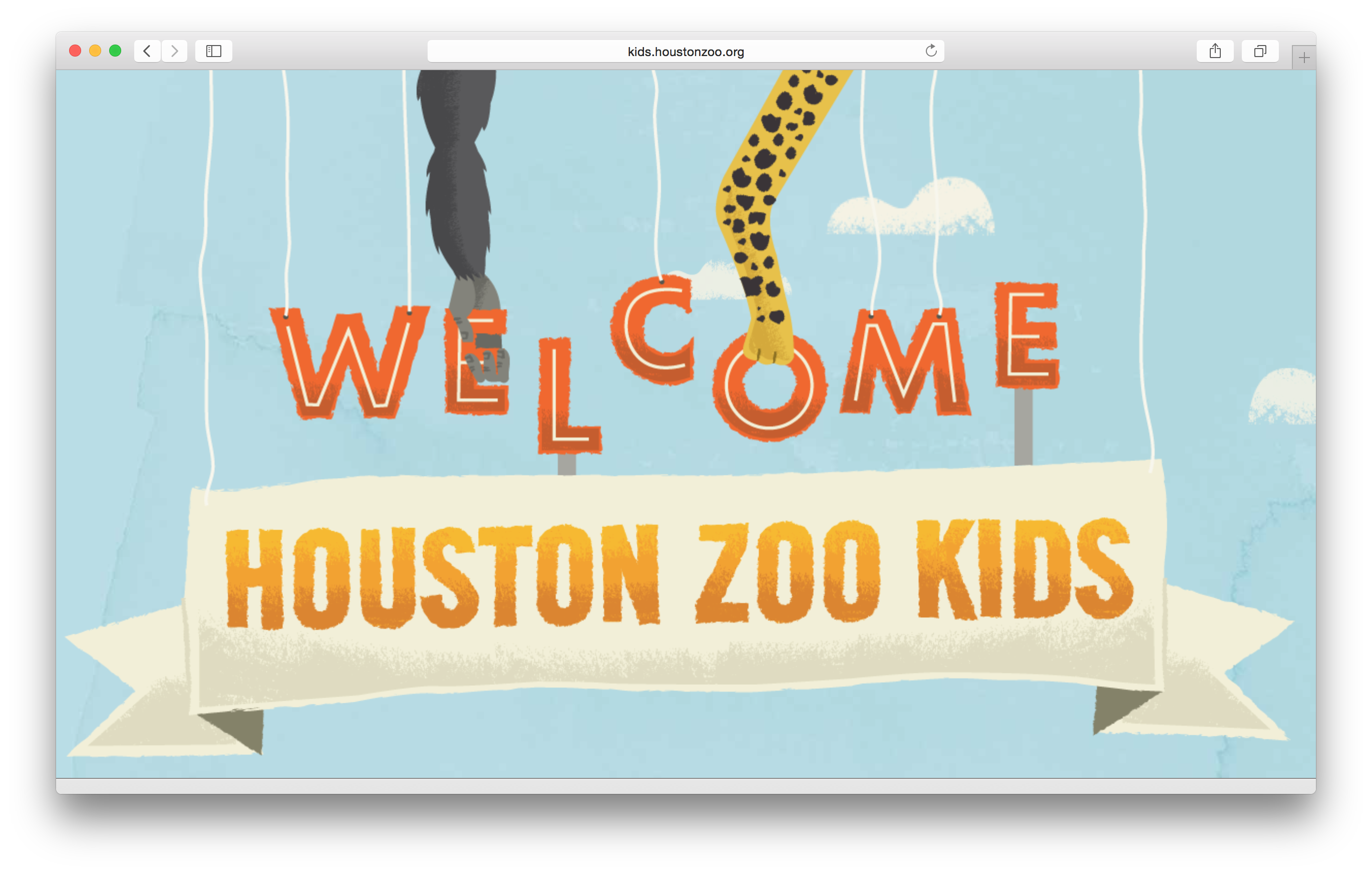 The welcome screen prepares kids for their new adventure.