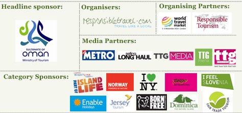 Sponsors and supporters of the World Responsible Tourism Awards 2014