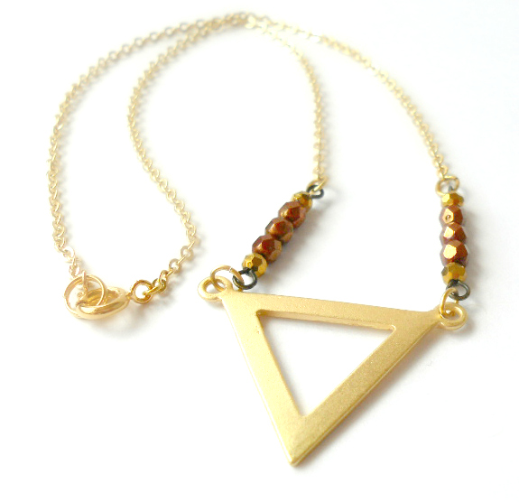 Gold Triangle Necklace on Daytime TV.