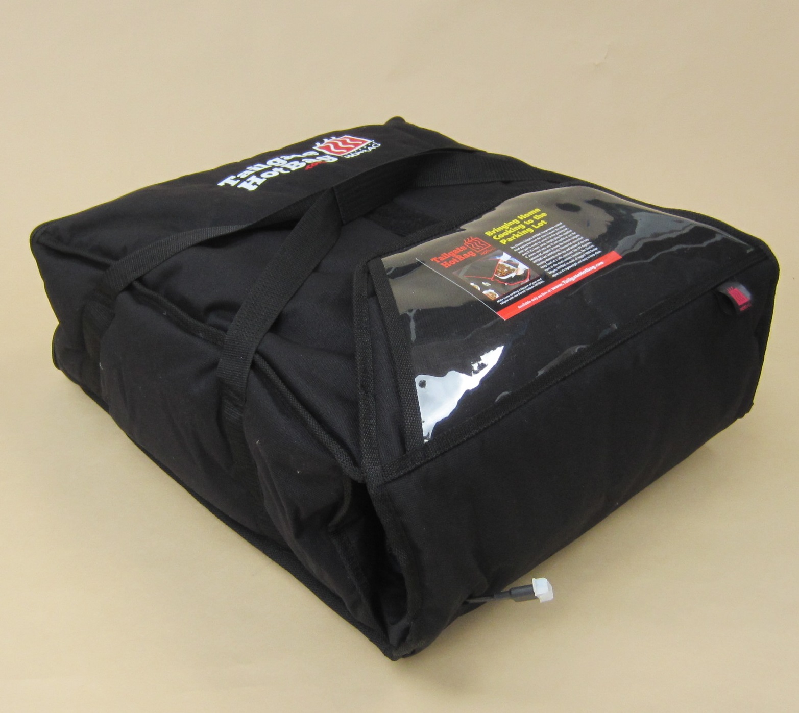 The Extra Wide Tailgate Hotbag heats large food trays or three 18" pizzas
