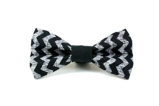 Black Chevron Dog Bow Tie.