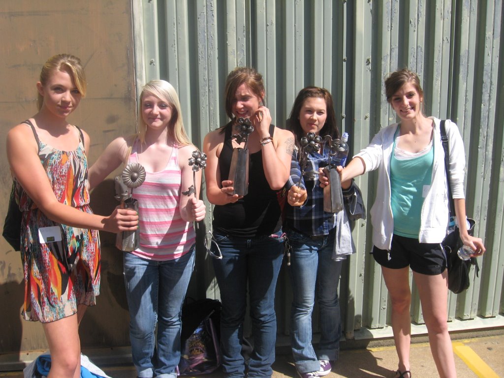 During NEW event at Sierra College high school girls welded flowers and learned about highly paid, in-demand welding careers.