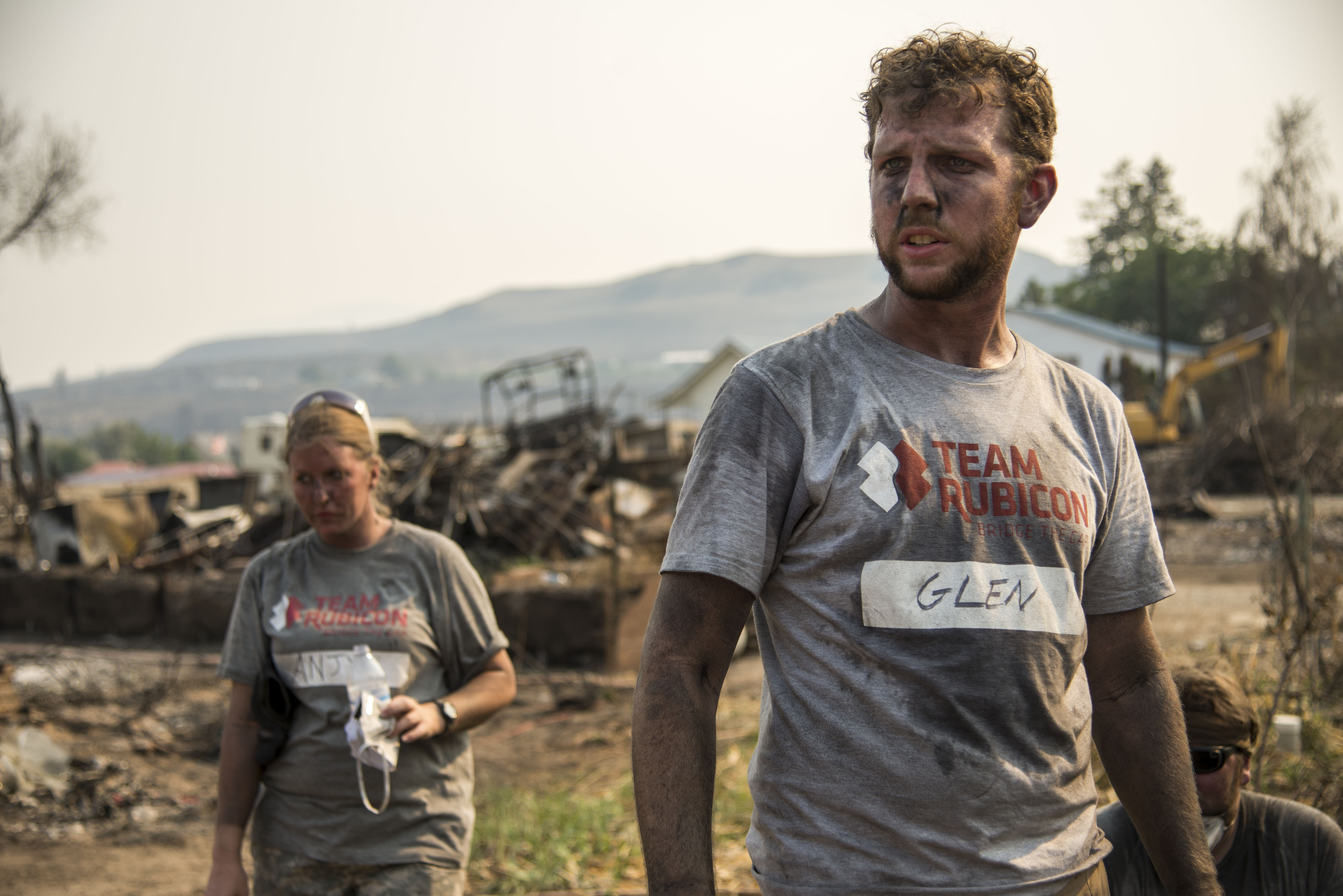Dirty, sweaty, but determined, Team Rubicon volunteers help Pateros, Wash., cleanup following the worst wildfire in the state's history. Team Rubicon photo by Jeff More.