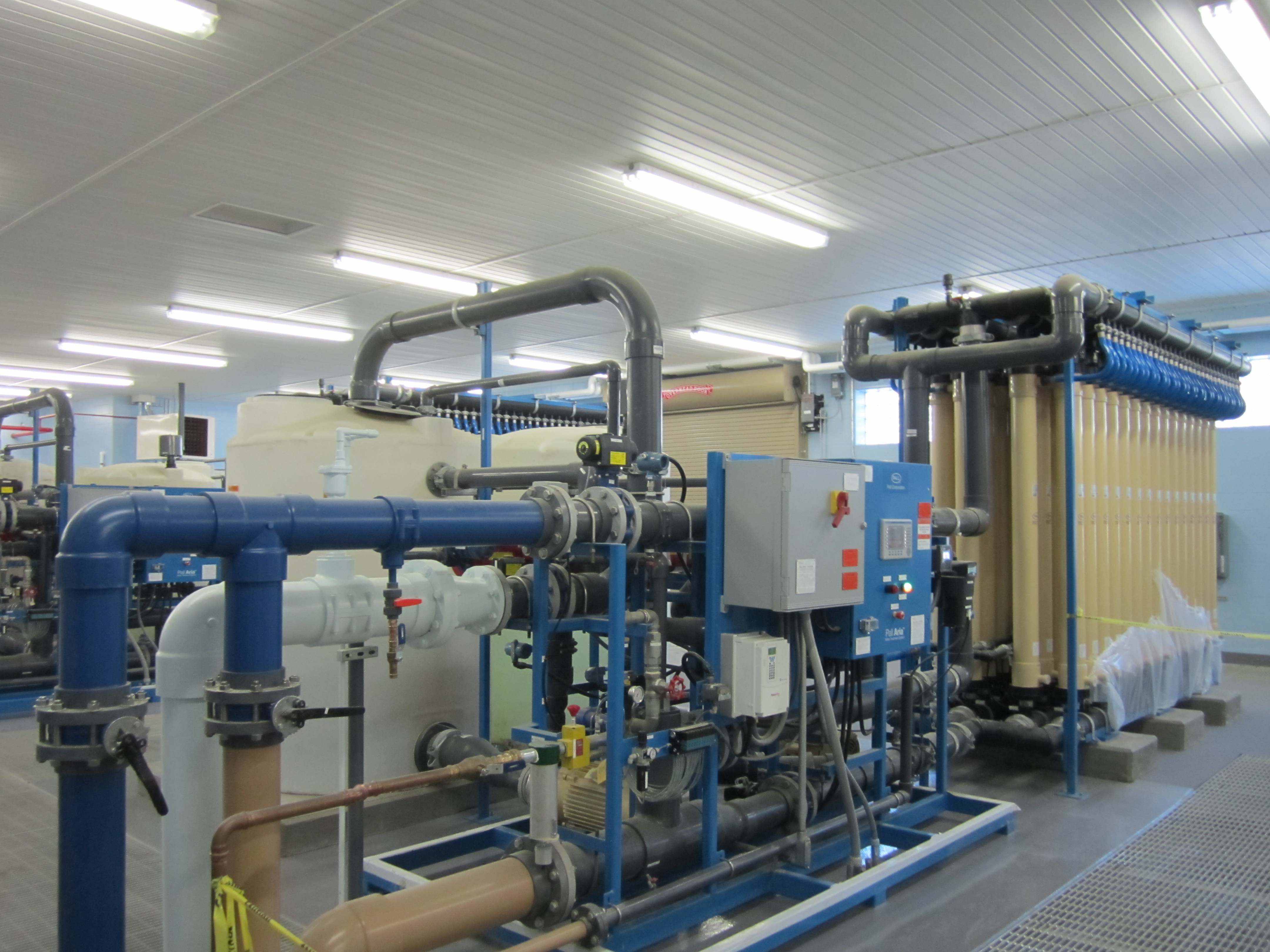 The Brookville facility’s microfiltration system removes microscopic-sized pollutants and microbes from the drinking water before delivery to residents.