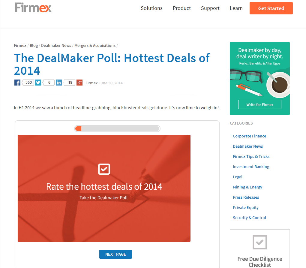 The DealMaker's latest industry poll