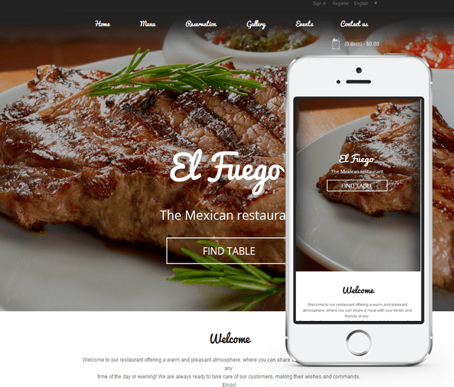 Steak House Website & Mobile App by Restaurant Solution