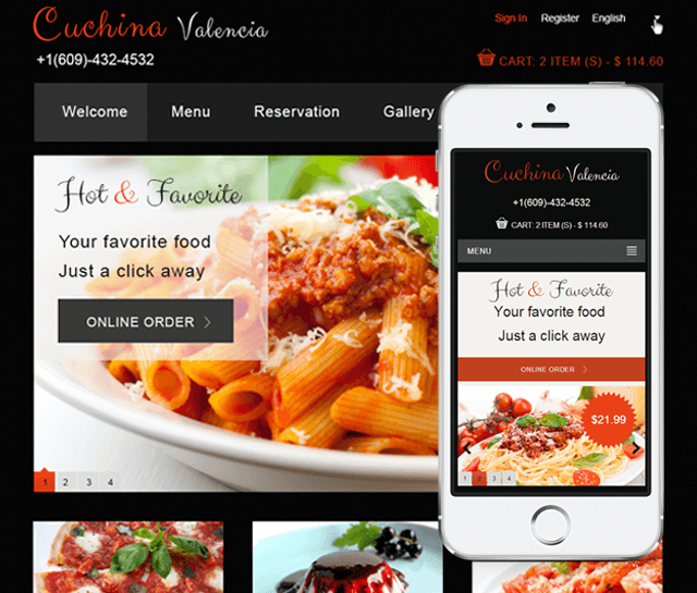 Italian Restaurant Website & Mobile App - Restaurant Solution