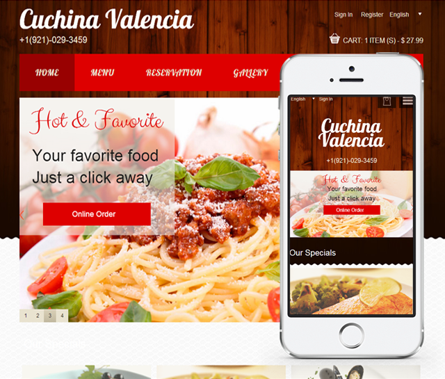 Italian Restaurant Website & Mobile App