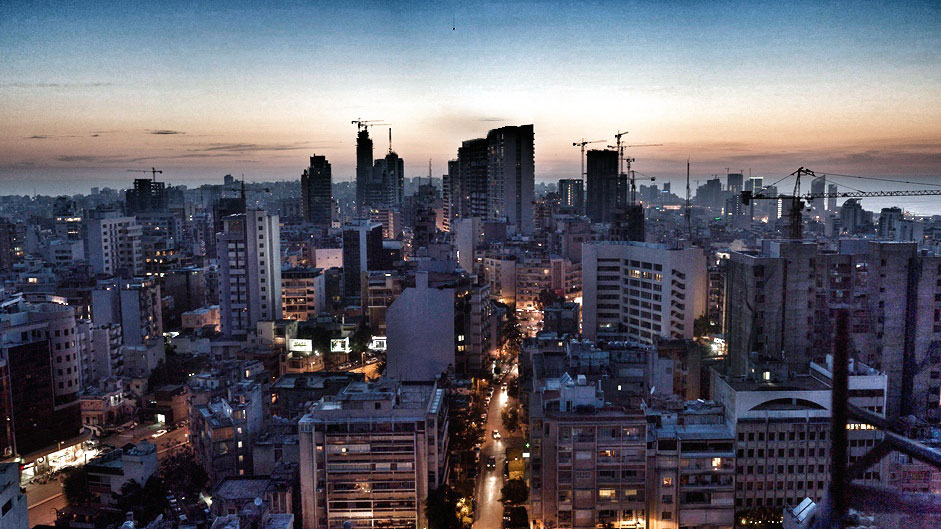 The view from the top of the eastern St. George Residences tower, overlooking a vibrant Beirut city.