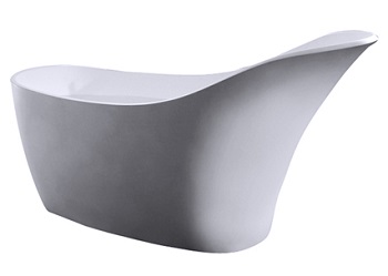Barclay resin freestanding slipper tub-white matte finish RTSN66-WH