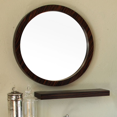 Bellaterra Home 21.7 in Round mirror-wood-Ebony-Zebra 804338-MIRROR