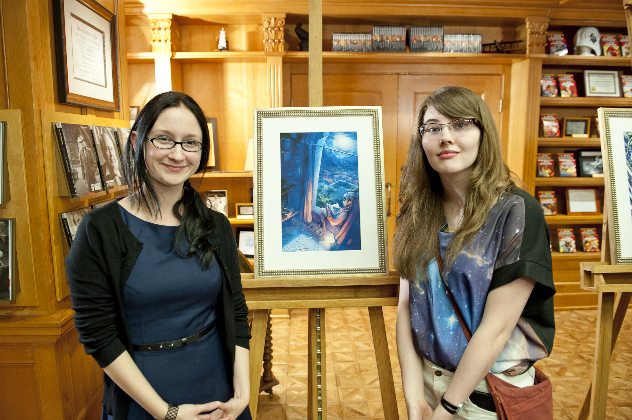 Sarah Webb (on right), winner of L. Ron Hubbard Illustrators of the Future Contest now also winner of the Hugo award as best fan artist.