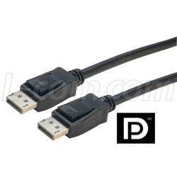 Low Profile DisplayPort Cable Male-Male, Black - 0.5m