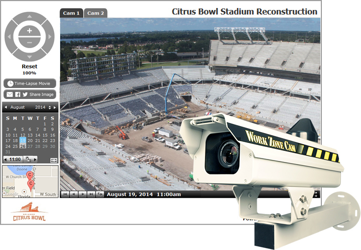 Work Zone Cam is documenting the Citrus Bowl Stadium Reconstruction