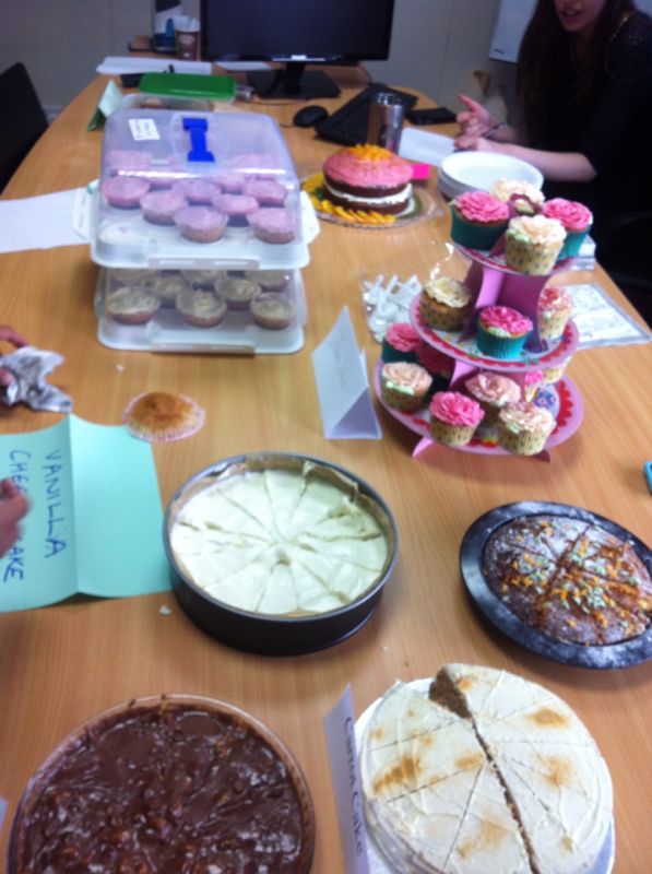 Some of the delicious entries for the Duncan Lewis staff bake-off for Gaza.