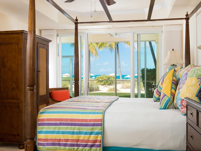 All Tuscany master bedrooms with king beds overlook Grace Bay with well-appointed master bathroom suites.