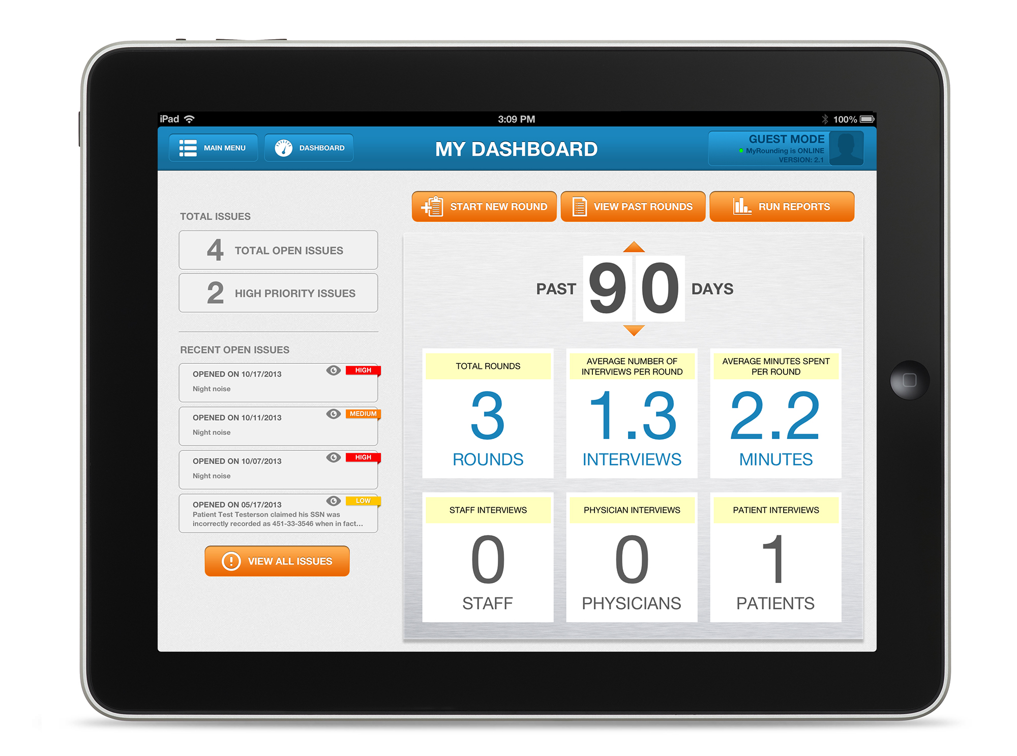 The design of the MyRounding Application brings simplicity to the rounding process.