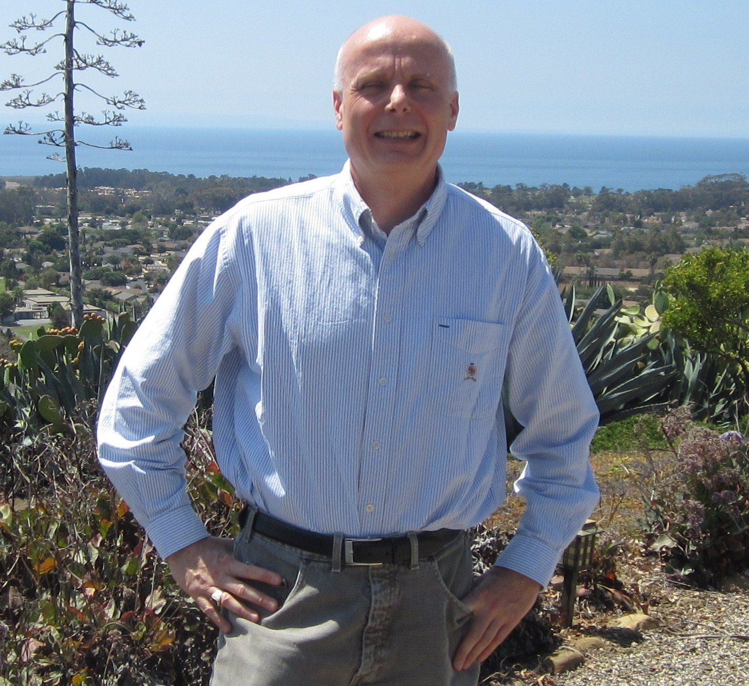 Toronto author Albert Bolter in Santa Barbara just prior to acceptance of the 2014 Global Ebook Awards GOLD Certificate for The C.A.T. Principle on August 20, 2014.