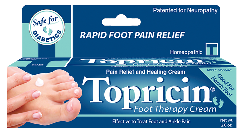 Topricin Foot Therapy Cream is natural, odorless, greaseless, and soothes tired, achy feet