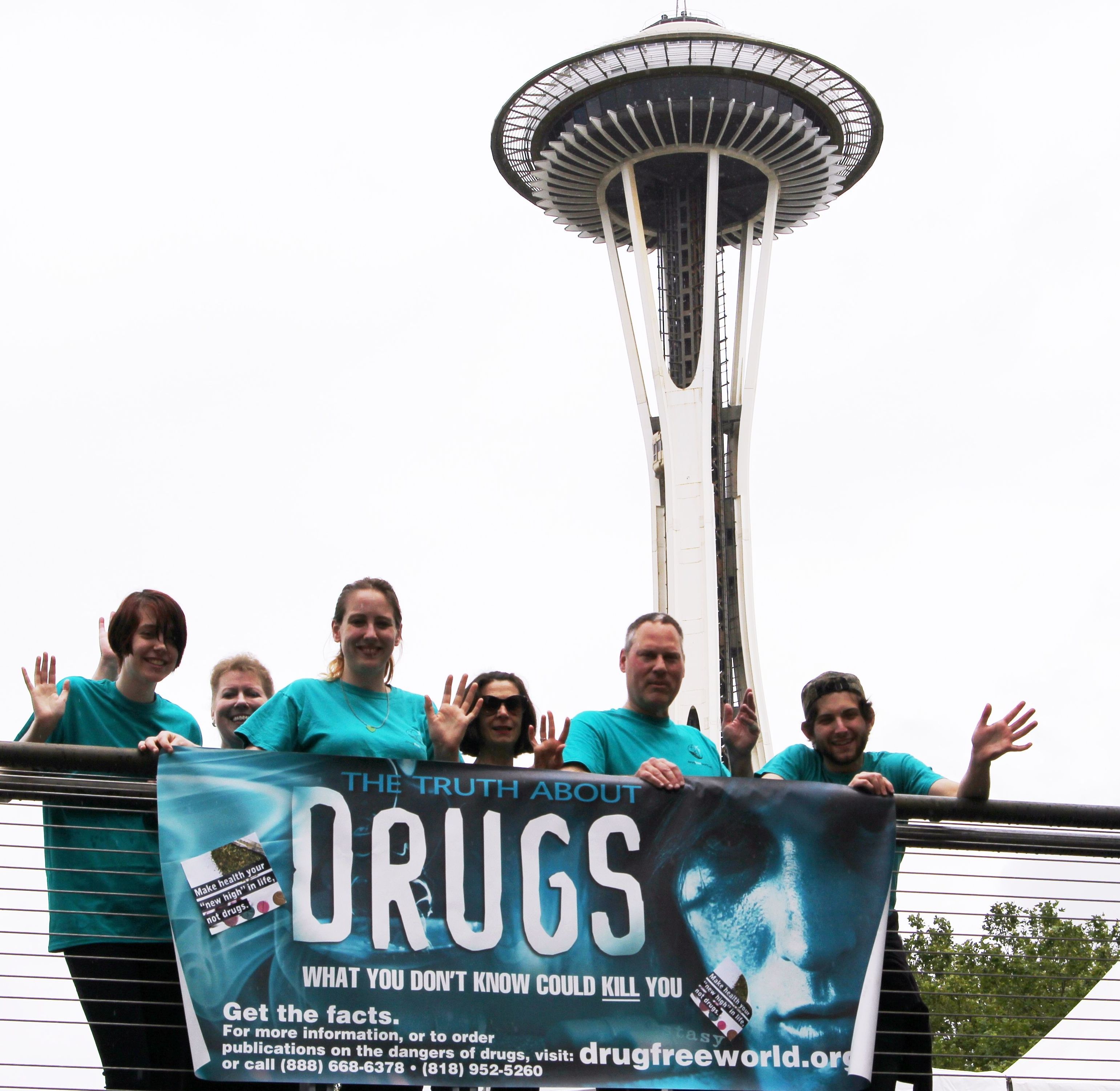 Seattle Scientologists, shown here at Seattle Center, carry out drug education and prevention programs throughout the year.
