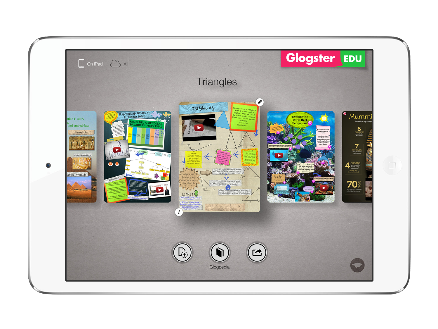 Glogster App Homescreen