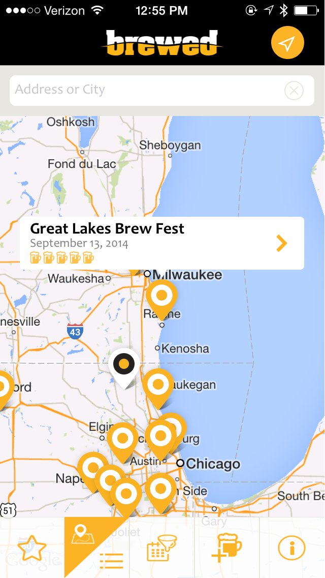 Brew Fest Map Screen | Brewed