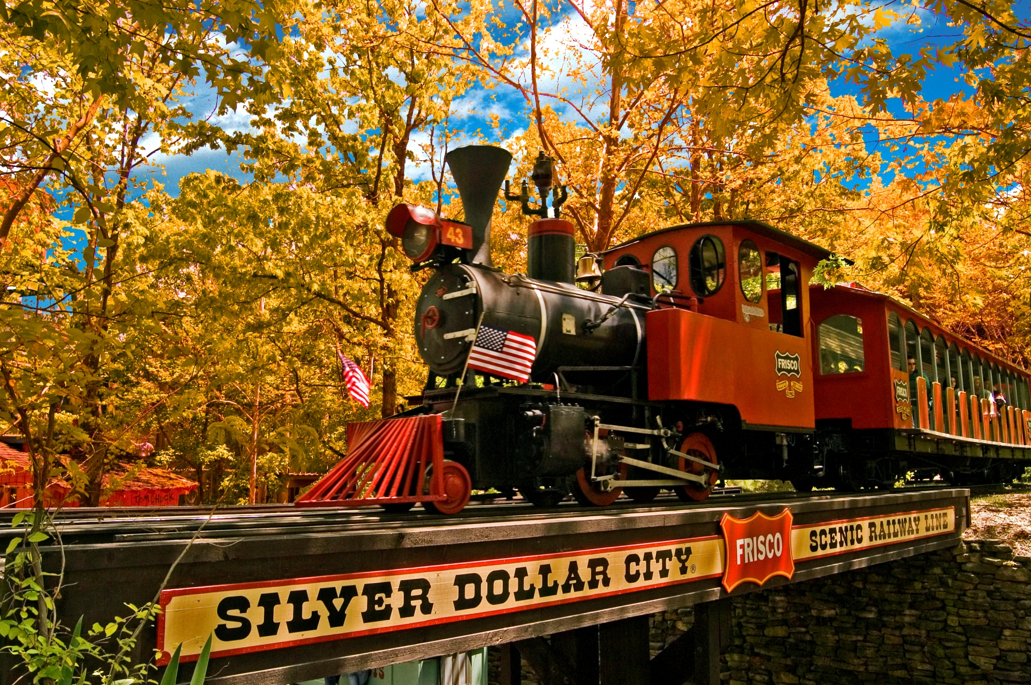 The Silver Dollar City steam train is one of more than 30 rides and attractions at the Branson, Missouri theme park.