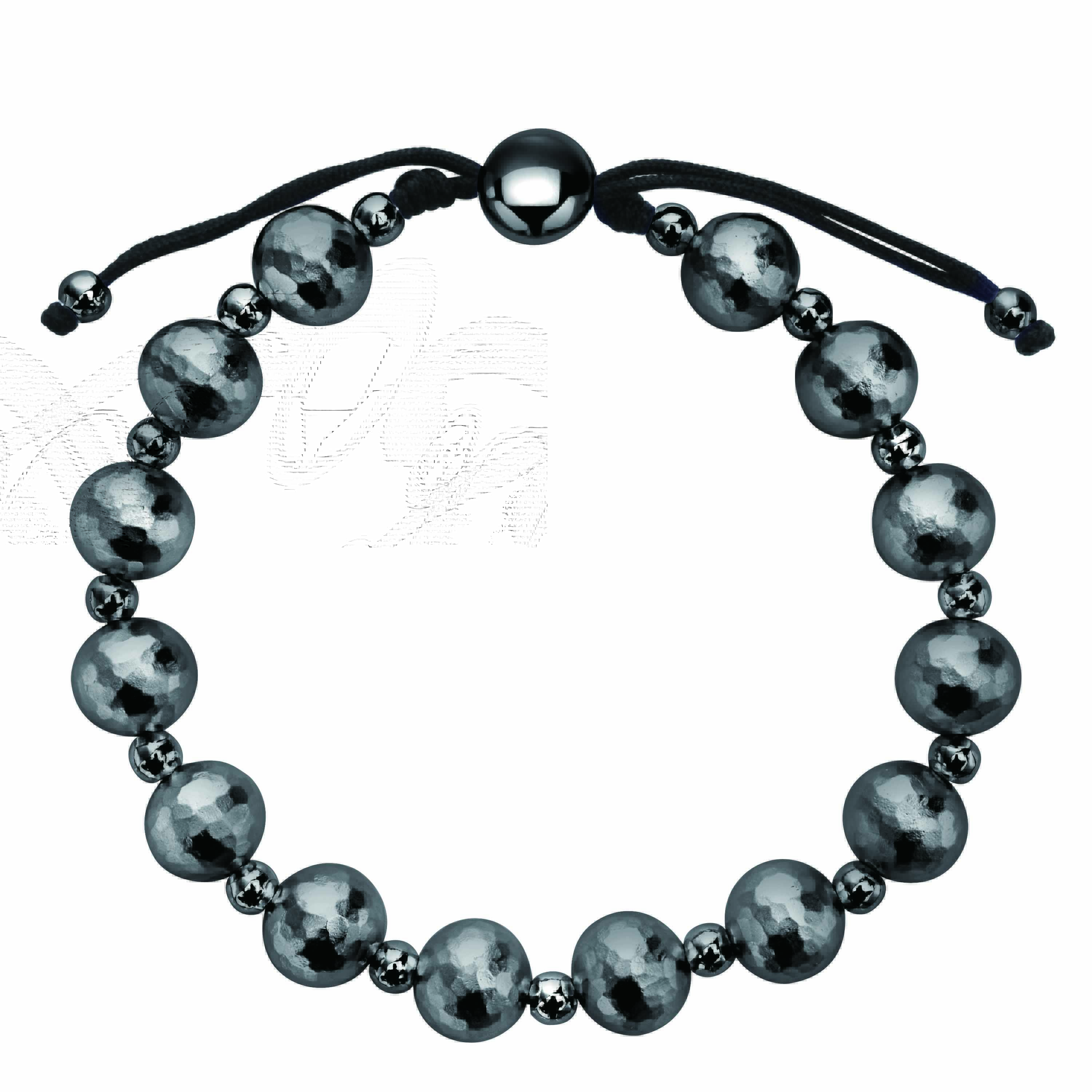 Sterling silver and black rhodium prayer bead bracelets