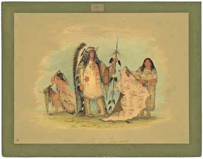 Mandan War Chief with His Favorite Wife