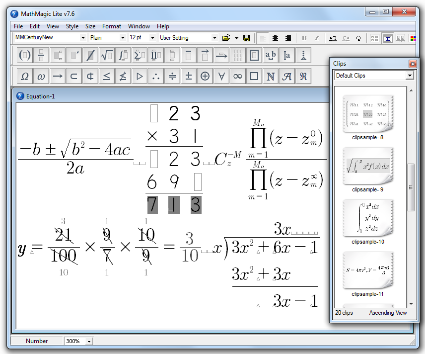 MathMagic Lite Editor window